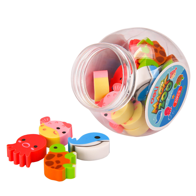 Radiere Creion Borcan 20 Buc Mini Zoo Deli