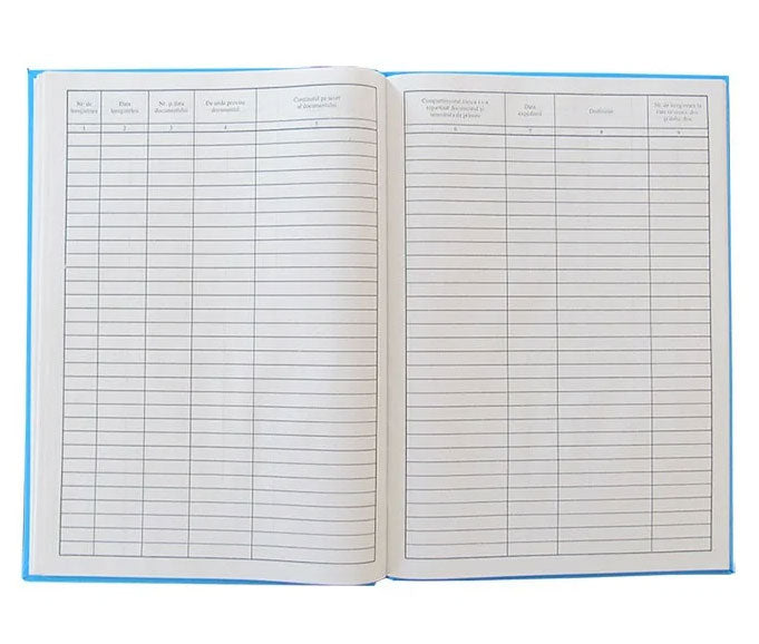 Registru de Intrări-Ieșiri Vertical Cartonat A4 100 file Nebo