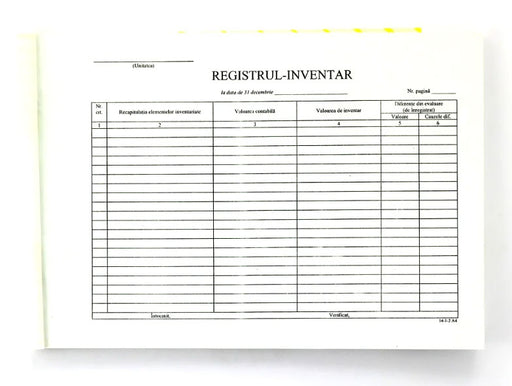 Registru Inventar Orizontal 31 Decembrie A4 100 file Calitate verificată