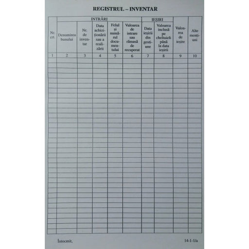 Registru Inventar Vertical A4 100 file Nebo