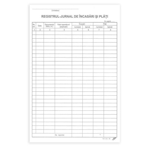 Registru Jurnal de Încasări și Plăți A4 100 file Nebo