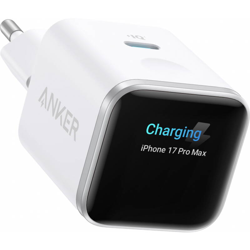 Incarcator Retea Anker Nano Smart Display 45W USB-C alb - imagine produs