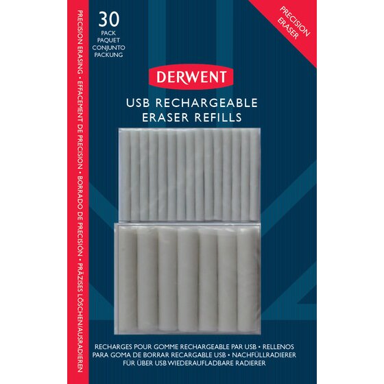 Rezerva radiera Derwent Professional, pentru 2305810, 30 buc/ set, alb