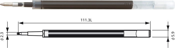 Set 2 Rezerve cu Gel GBR3 0,7 mm Penac Negru