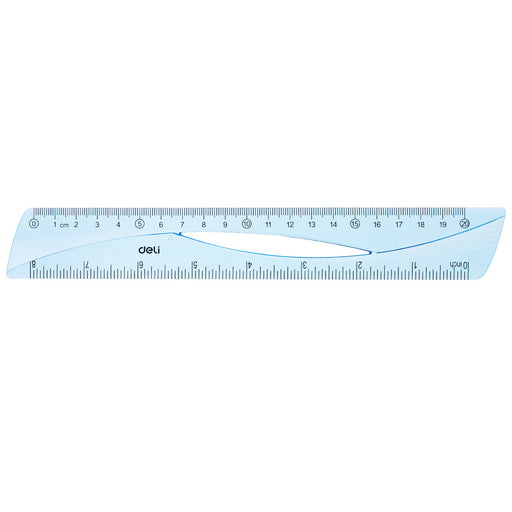 Riglă Albastră Transparentă 20 cm Deli