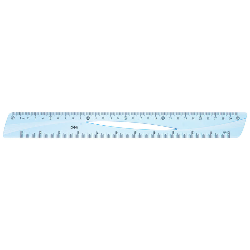 Riglă Albastră Transparentă 30 cm Deli