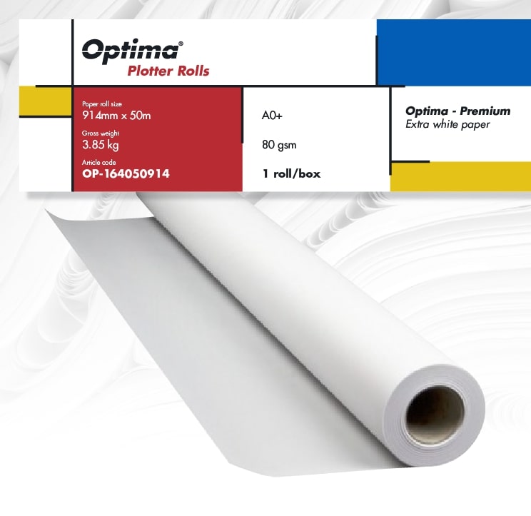 Rolă Plotter A0+ 80 g 914 mm x 50 m Premium Optima
