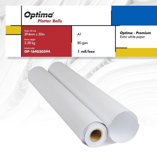 Rolă Plotter A1 80g 594 mm x 50 m Premium Optima