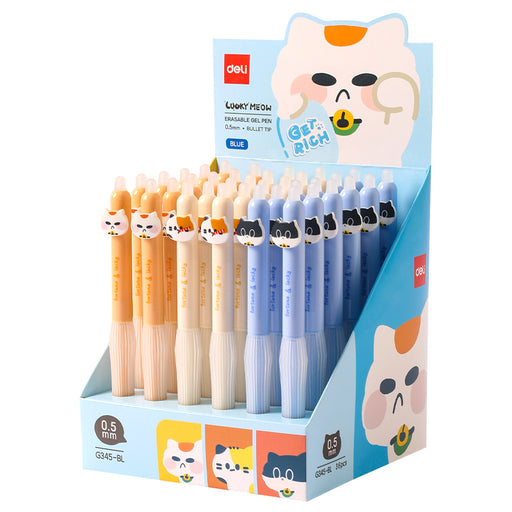 Roller Gel Ștergibil 0,5 mm Albastru Pisici Deli