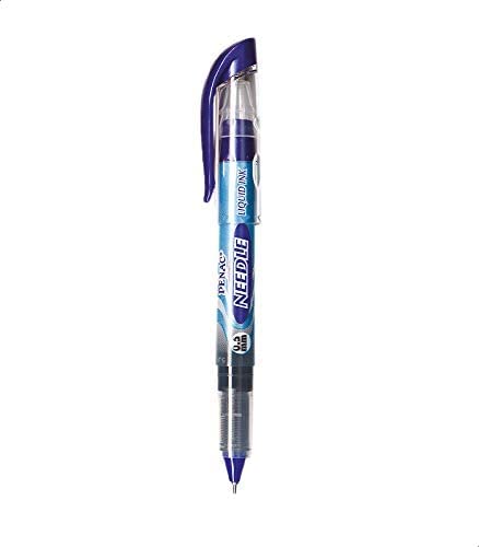 Roller cu Cerneală Needle Point 0,5 mm Vârf Metalic Penac Albastru