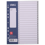 Separator index plastic A-Z Deli 225 x 297 mm