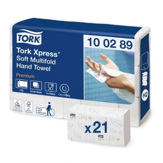 Servetele intercalate Tork Advanced H2 2 straturi albe - 1 pachet - imagine 3