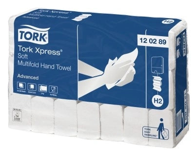 Servetele intercalate Tork Advanced H2 2 straturi albe - 1 pachet - imagine 2