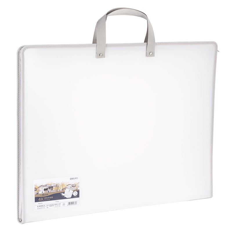 Servietă Plastic pentru Portofoliu Pictură 590 x 460 x 35 mm Albă Deli