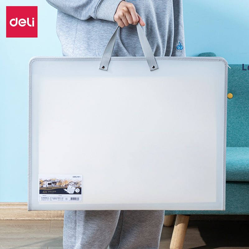 Servietă Plastic pentru Portofoliu Pictură 590 x 460 x 35 mm Albă Deli