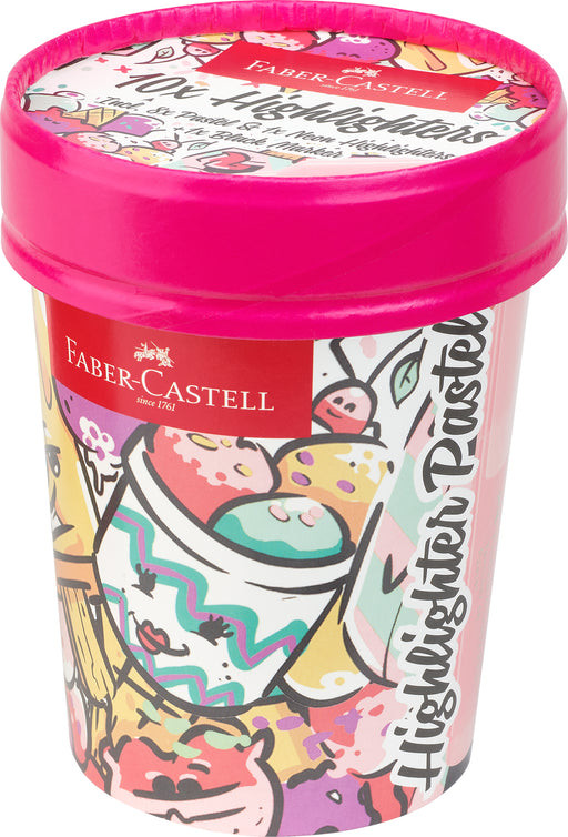 Set 10 Textmarkere Pastel Ediție Specială Cutie Înghețată Faber-Castell
