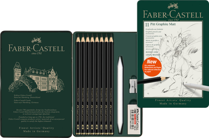 Set Creioane Grafit Mat Pitt 11 Buc Faber-Castell