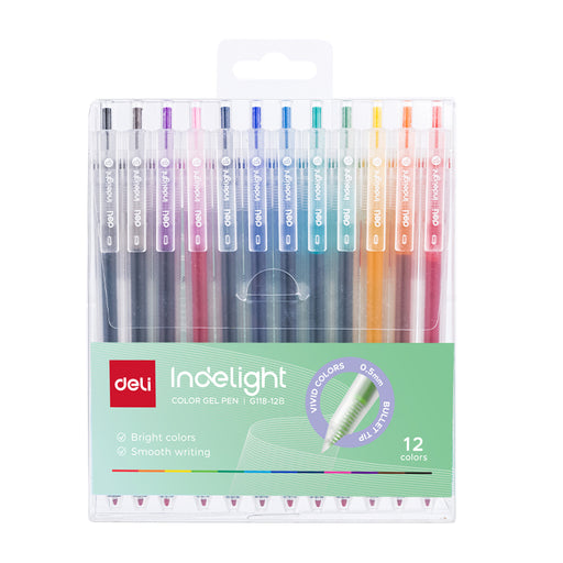 Set 12 Pixuri cu Gel cu Mecanism 0,5 mm InDelight Deli