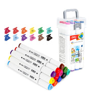 Set 12 Markere Sketching Vârf Dublu Color Emotion Cutie Plastic Deli