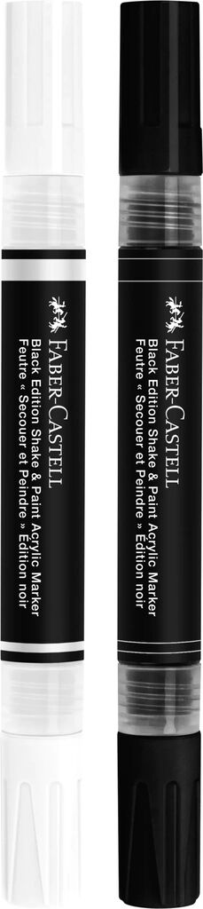Markere Acrilice Shake&Paint Alb-Negru 2 Buc Faber-Castell