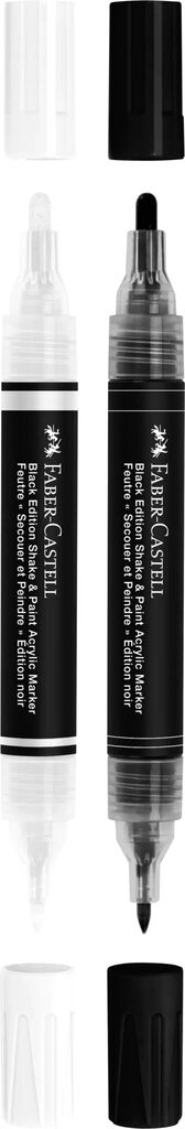 Markere Acrilice Shake&Paint Alb-Negru 2 Buc Faber-Castell