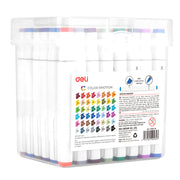 Set 48 Markere Sketch Vârf Dublu 1/7 mm Cutie Plastic Deli
