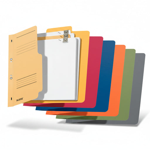 Set 5 Bucati Dosar Carton Capse 1/2 Diverse Culori Leitz pentru organizarea și arhivarea documentelor