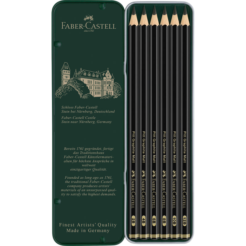Set Creioane Grafit Mat Pitt 6 Buc Faber-Castell