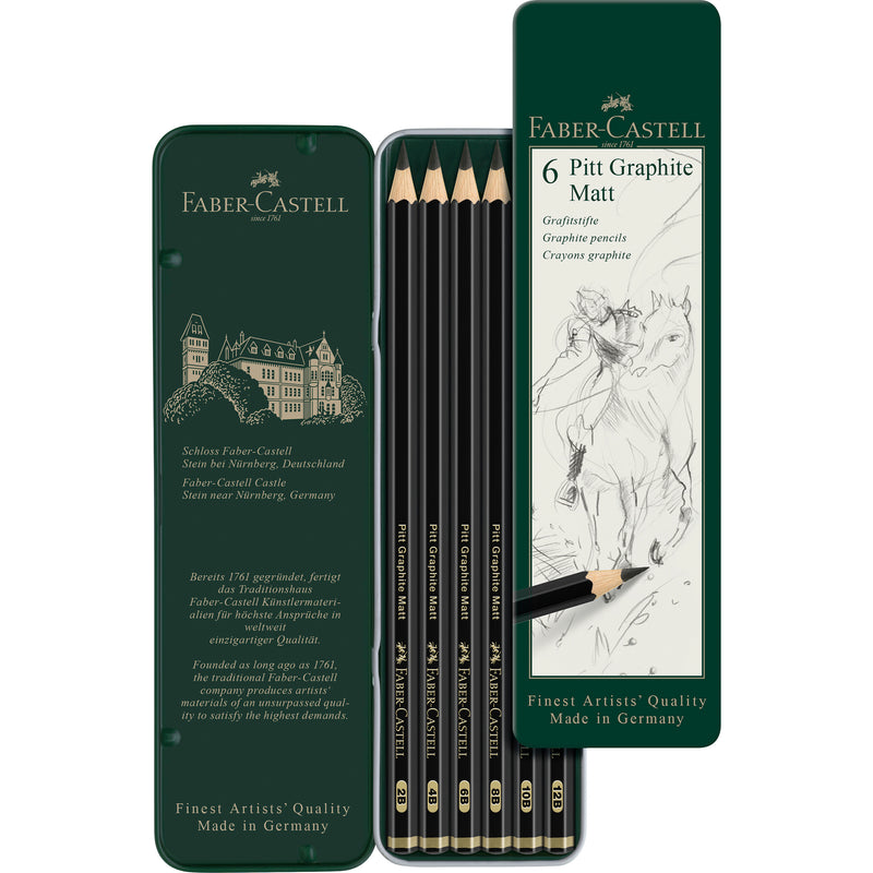 Set Creioane Grafit Mat Pitt 6 Buc Faber-Castell