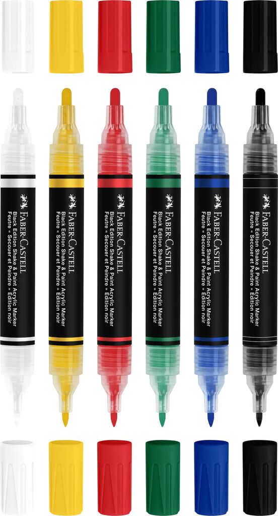 Markere Acrilice Shake&Paint Culori Clasice 6 Buc Faber-Castell