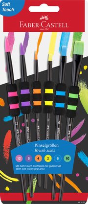 Set 6 Pensule Soft Touch Black (Nr. 2-12) Faber-Castell