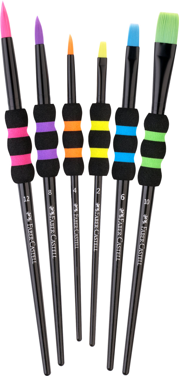Set 6 Pensule Soft Touch Black (Nr. 2-12) Faber-Castell