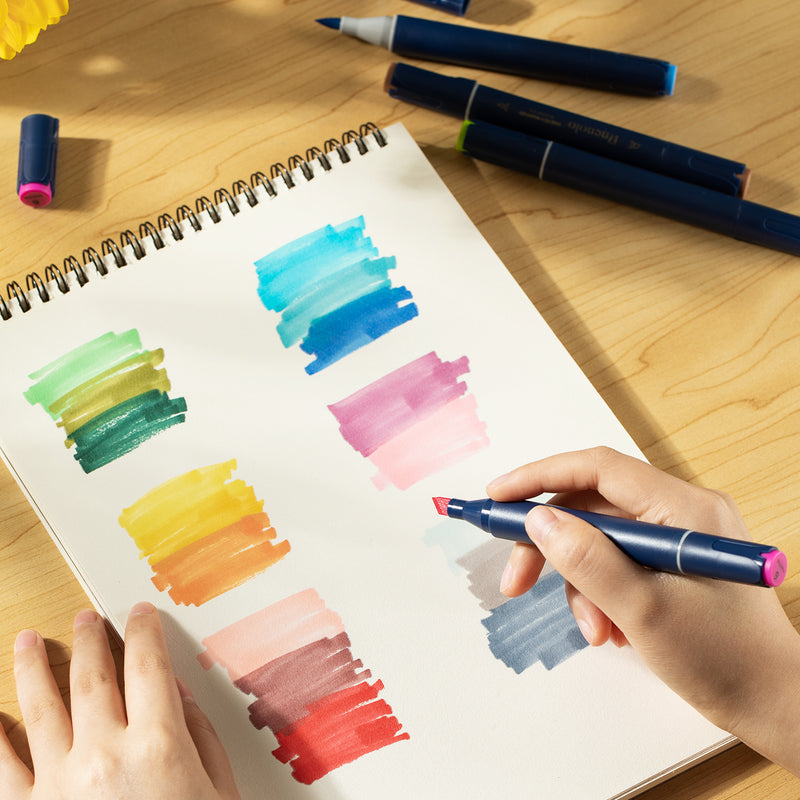 Set 60 Markere Sketching Vârf Dublu Husă Textilă Deli