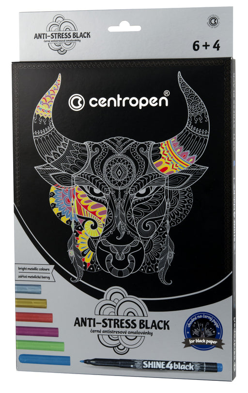 Set Coli Desen Antistres cu 6 Markere Metalice Centropen