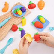 Set Creativ Plastilină cu 19 Accesorii Fructe și Legume Deli