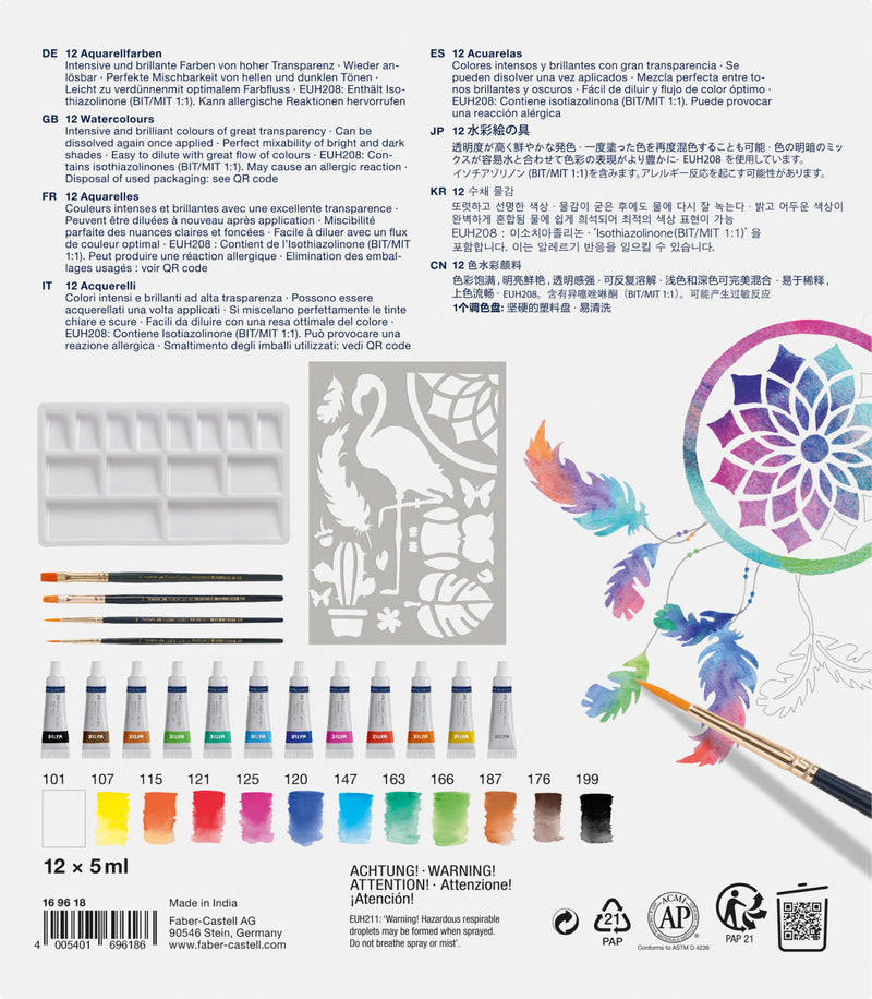 Set Creativ Tempera Acuarelă 18 Piese Faber-Castell