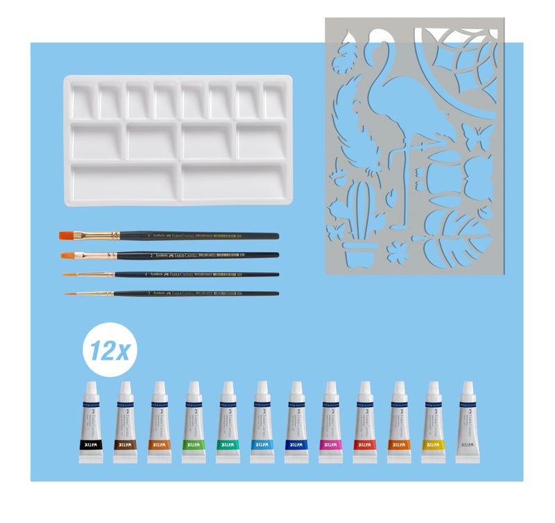 Set Creativ Tempera Acuarelă 18 Piese Faber-Castell