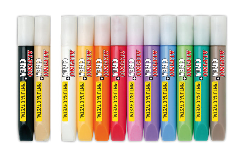 Set Crea+ Cristal Window Paint Marker 12 Culori Alpino