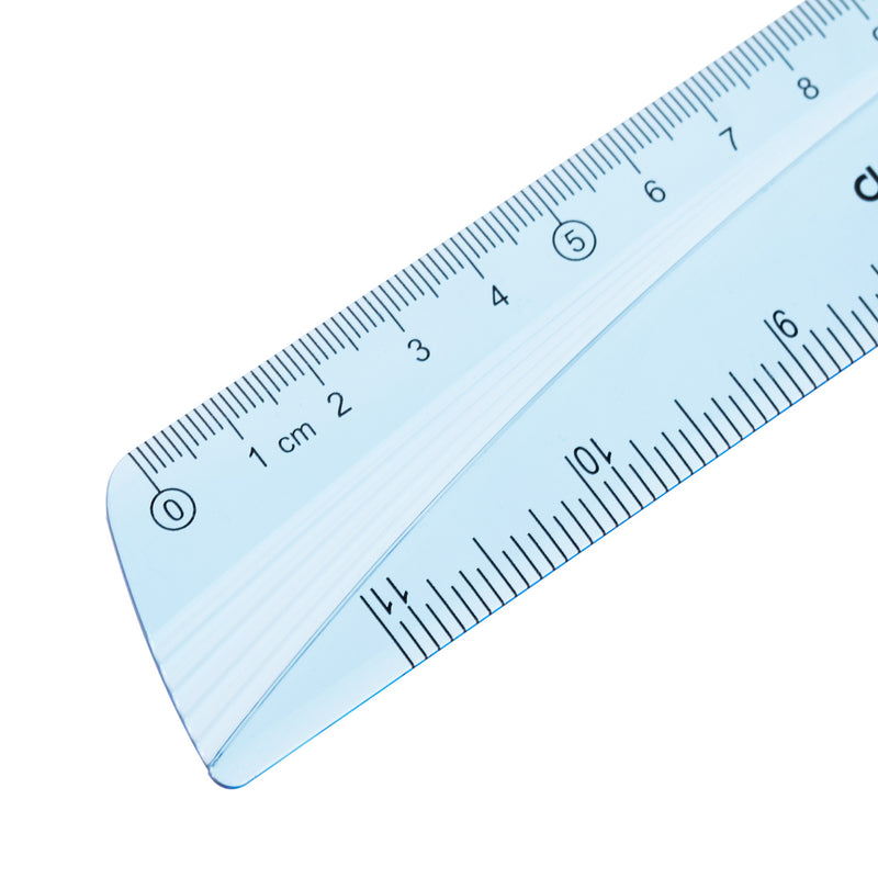 Set Geometrie 4 Piese Albastru Transparent Riglă 20 cm Deli