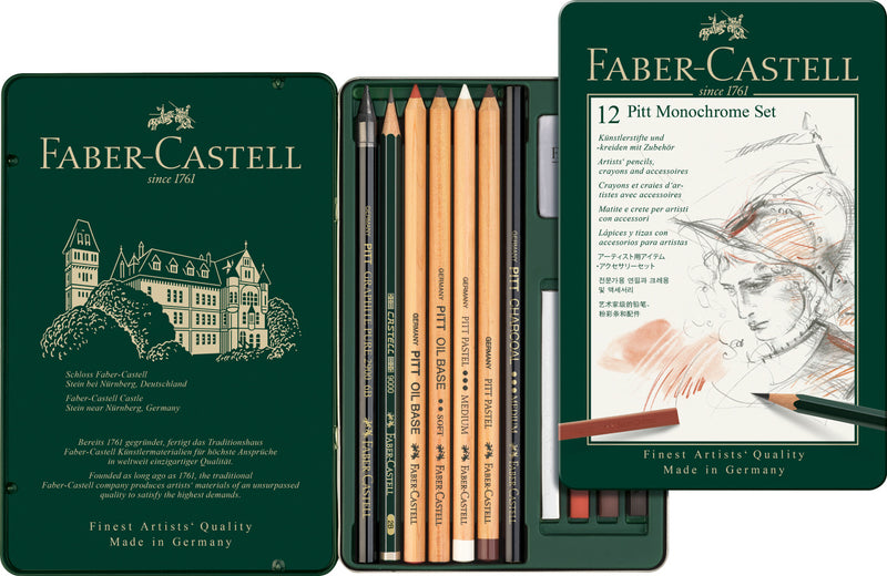 Set Pitt Monochrome 12 buc Faber-Castell
