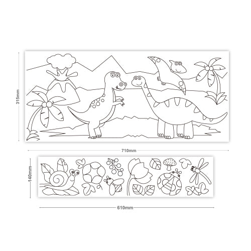 Set Role Autoadezive pentru Colorat Dinosaurus/Insects 315x3550mm + 140x2440mm Stick'n
