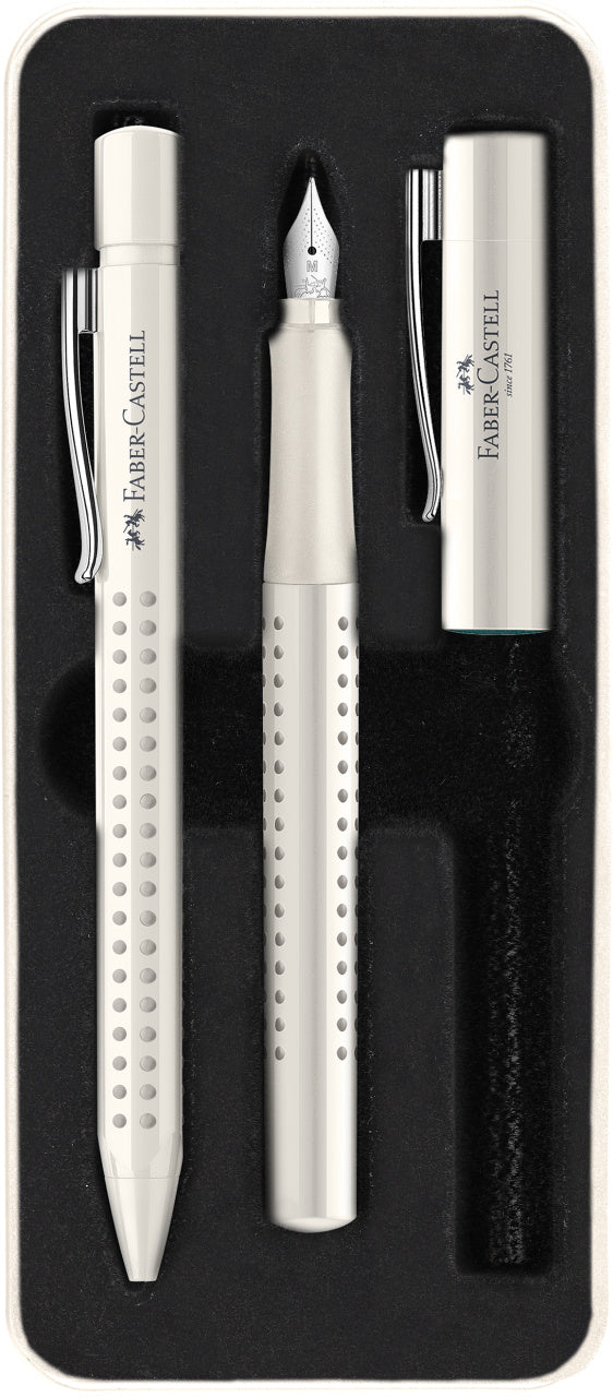 Set Stilou M + Pix Grip 2010 Alb Cocos Faber-Castell