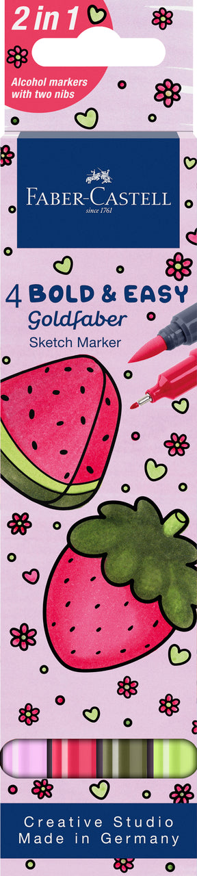 Set 4 Sketch Markere 2 Capete Goldfaber Bold And Easy I Faber-Castell