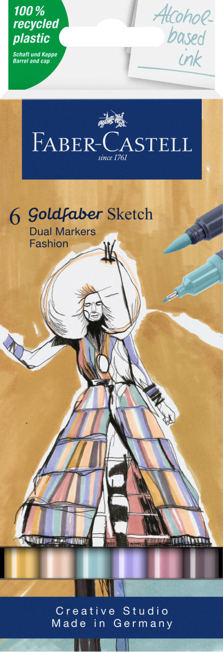 Set 6 Sketch Markere 2 Capete Goldfaber Fashion Faber-Castell