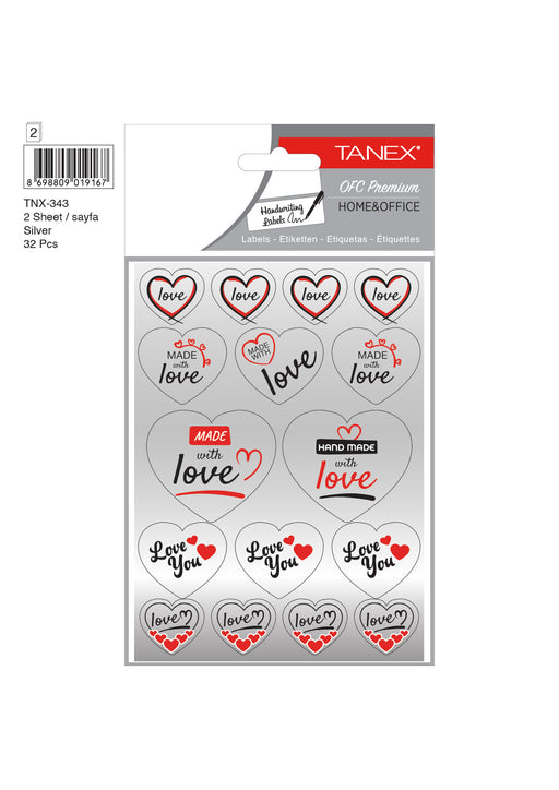 Stickere Made with Love 2/set TNX-343 Tanex