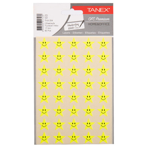 Stickere Smiley Stars 80/set Tanex Galben