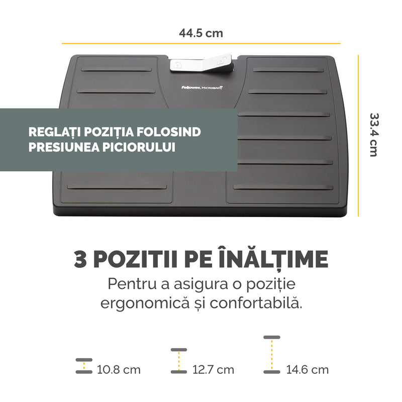 Suport Ergonomic Reglabil pentru Picioare Microban Fellowes
