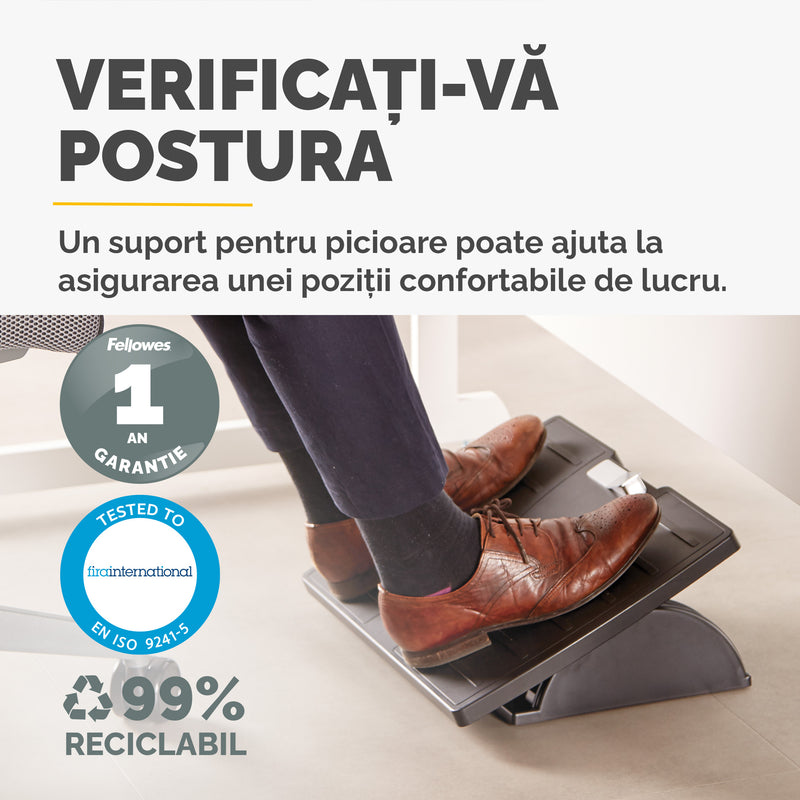 Suport Ergonomic Reglabil pentru Picioare Microban Fellowes