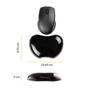 Suport Încheieturi Gel Crystal Negru 8,7 x 12,4 x 2 cm Fellowes