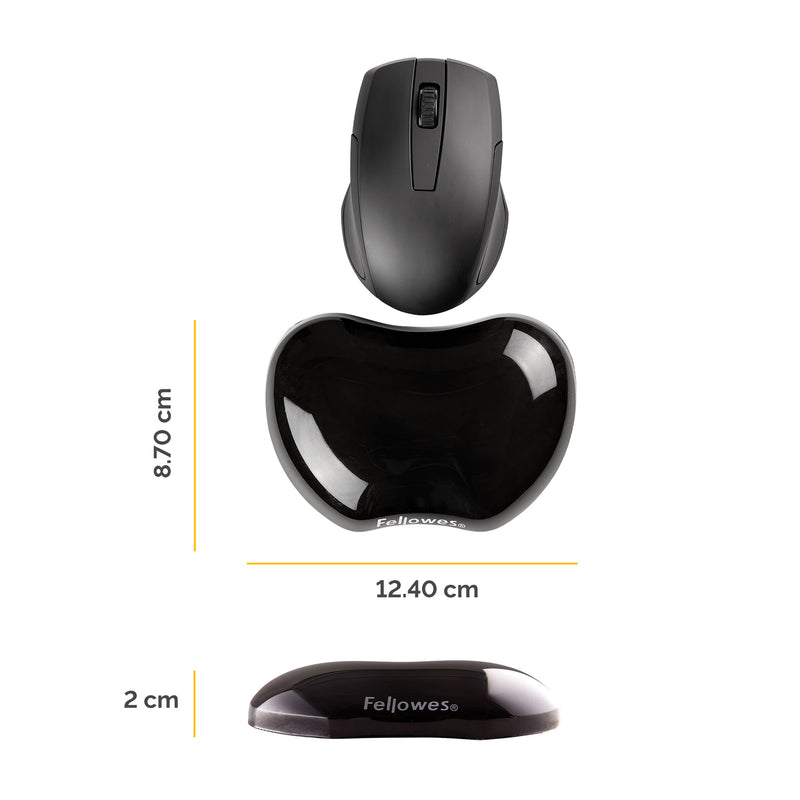 Suport Încheieturi Gel Crystal Negru 8,7 x 12,4 x 2 cm Fellowes